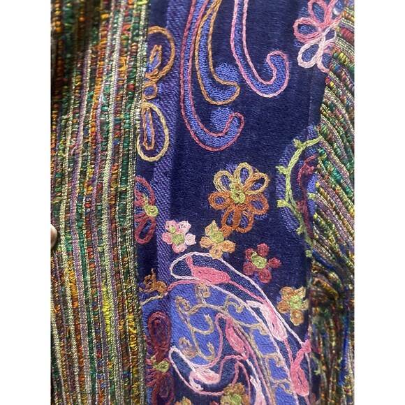 Soft Surroundings Open front Kimono jacket embroidered Cottagecore Boho Sz L - Picture 6 of 9